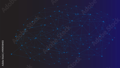 Futuristic Digital Network Connections Background with Abstract Data Lines