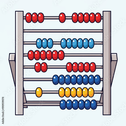 Abacus with colored beads calculator.