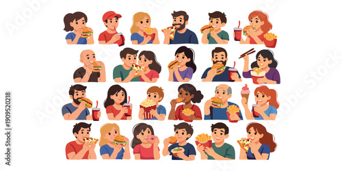 happy young adults sharing fast food meal in casual environment