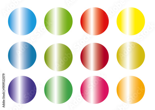 文字や数字の装飾に使いやすい素材_縦方向にツヤのある丸い形のセット