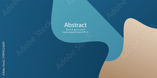Modern blue cream fluid gradient background with curvy shapes. An abstract vector design with copy space for website . modern design