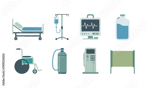 Minimal medical support system icon collection vector set illustration, easily editable.
