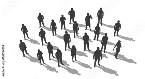 Diverse Group of People Standing Together in a Crowd.