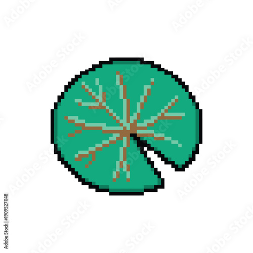 Pixel Art Green Lotus Leaf Sprite