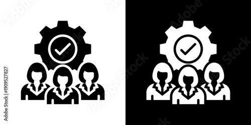 Teamwork icon set multiple style collection