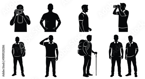 Collection of Silhouetted People Poses and Activities.
