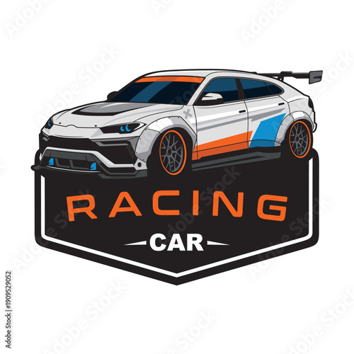 racing car vector car racing logo illustration of a racing car 
