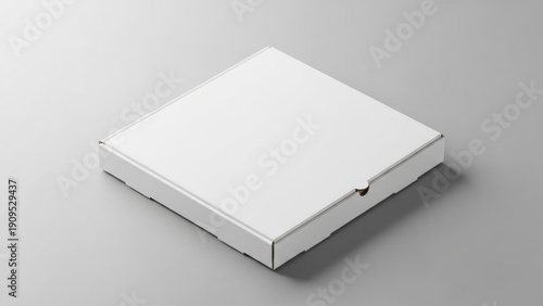 Blank White Square Pizza Box on a Gray Surface food packaging cardboard