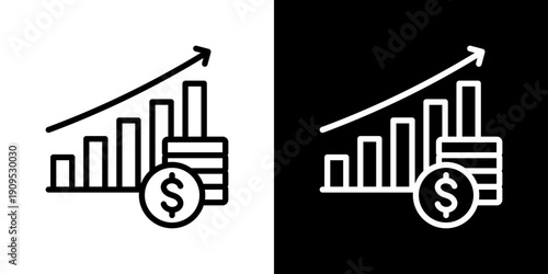 Revenue Icon Set Vector Collection Isolated In Black And White