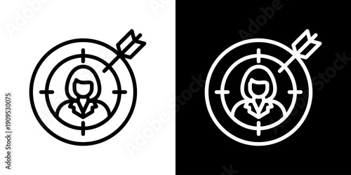 Target Customer Icon Set Vector Collection Isolated In Black And White