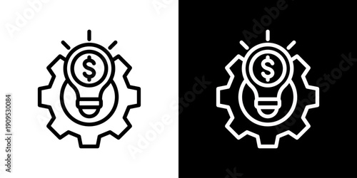 Financial Idea Icon Set Vector Collection Isolated In Black And White