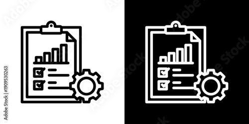 Business Plan Icon Set Vector Collection Isolated In Black And White
