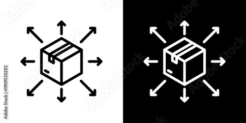 Distribution Icon Set Vector Collection Isolated In Black And White