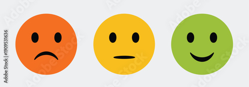 Rating emoji icon set, feedback emoticons, vector illustrations for top ranked user experience visuals, digital survey dashboards, social media engagement icons