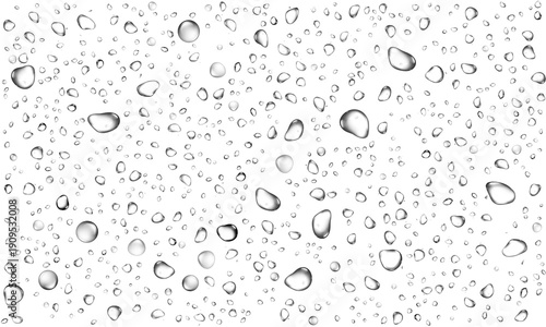 floating droplets various sizes water drops pattern clear surface light