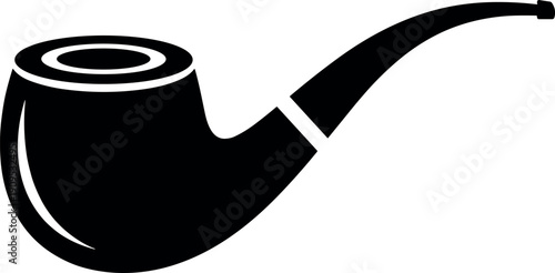 Classic smoking pipe silhouette icon vector illustration isolated on white background vintage tobacco design, flavector