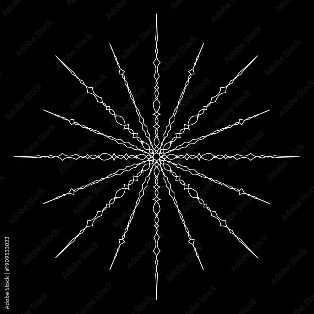 Fototapeta premium Abstract star shape sigil vector design for logo, tattoo, dark symbol print apparel merchandise