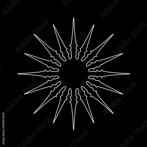 Abstract star shape sigil vector design for logo, tattoo, dark symbol print apparel merchandise