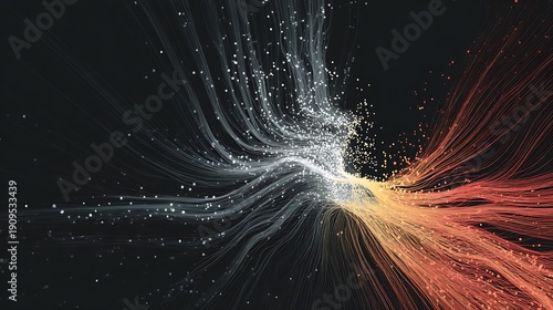 Dynamic Energy Waves Crossing Dark Background