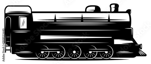 Classic steam train locomotive illustration
