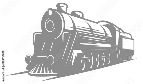 Classic steam train locomotive illustration