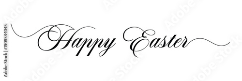 Happy easter letter hand written calligraphy. happy easter typography on isolated background. . Vector illustration. . EPS 10 .