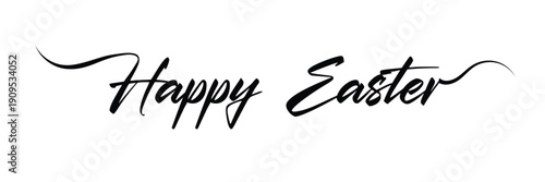 Happy easter letter hand written calligraphy. happy easter typography on isolated background. . Vector illustration. . EPS 10 .