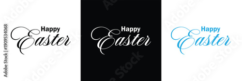 Happy easter letter hand written calligraphy. happy easter typography on isolated background. . Vector illustration. . EPS 10 .