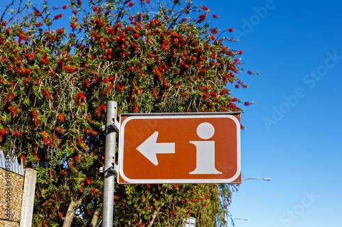 A tourist information sign in a small town in the Western Cape, South Africa