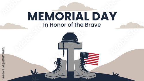 Memorial Day 2026 Patriotic Tribute Banner Design