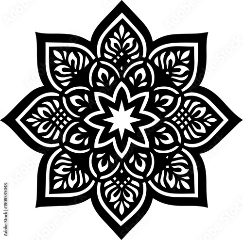 Islamic Geometric Star Ornament Vector