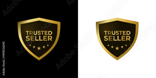 Trusted Seller Gold Shield Badge Luxury Business Emblem