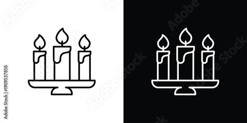Unity Candle Icon Sheet Multiple Style Collection Isolated Vector