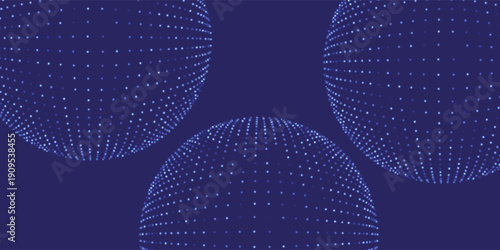 Futuristic blue data globe made of luminous particles, virtual space network, sci-fi interface backdrop