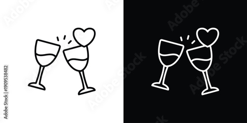 Champagne Toast Icon Sheet Multiple Style Collection Isolated Vector