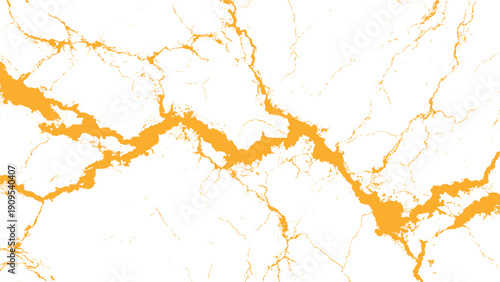 Golden veins on white marble texture surface