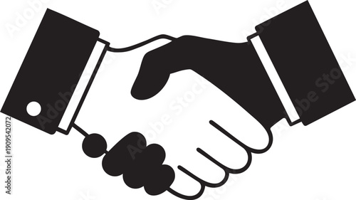 Illustration of handshake between two people in business attire