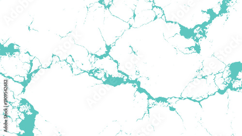 Teal cracked marble texture with white background