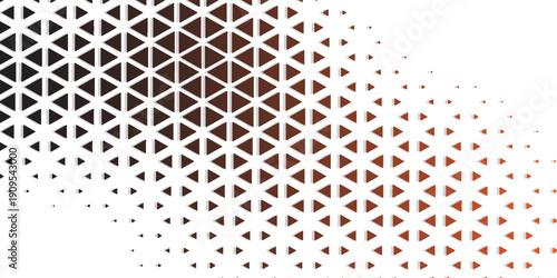 Abstract black orange triangle geometric pattern background on white background. Halftone triangles pattern. Vector Eps 10