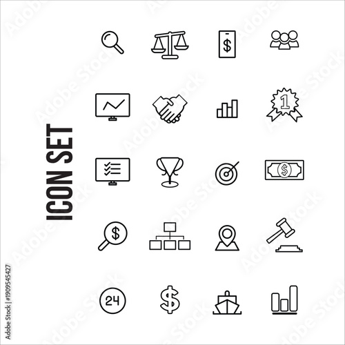 Teamwork and business line icons collection. Big UI icon set. Thin outline icons pack. Vector illustration eps10
