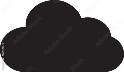 Stylized black cloud icon representing bad weather pollution or negative emotions