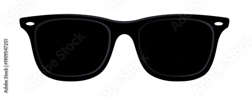 Stylized, minimalist representation of eyewear with dark lenses on a black background
