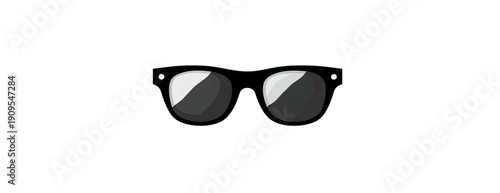 A pair of sunglasses, rendered in a stylized, minimalist design, centered on a black background
