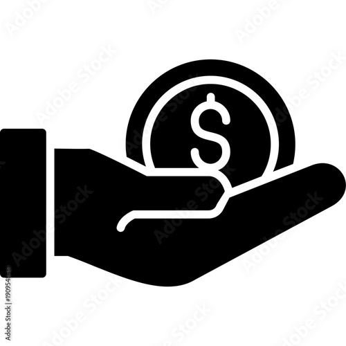 Hand holding coin Icon