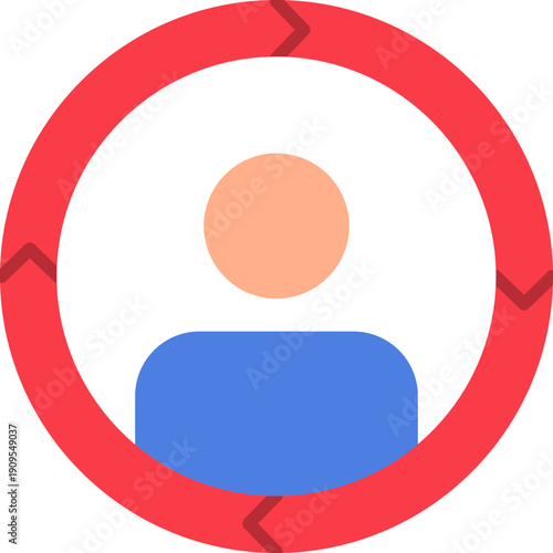User profile surrounded by circular arrows Icon