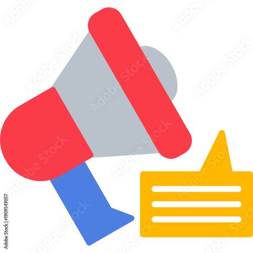 Megaphone with speech bubble Icon