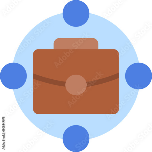 Briefcase connected by circular nodes Icon