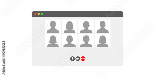 Modern Video Conference Interface with Diverse Avatar Profiles and Call Controls