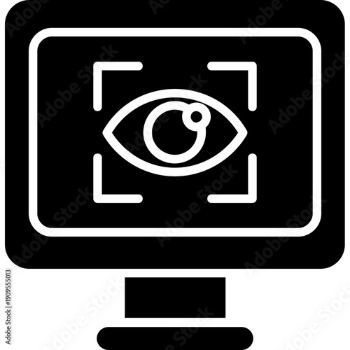 Eye inside digital screen frame Icon