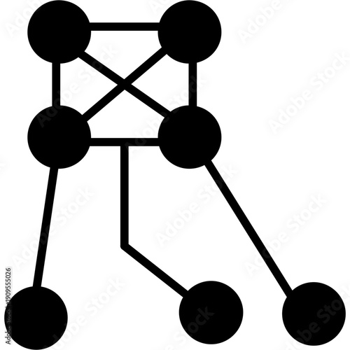 Connected nodes neural structure Icon